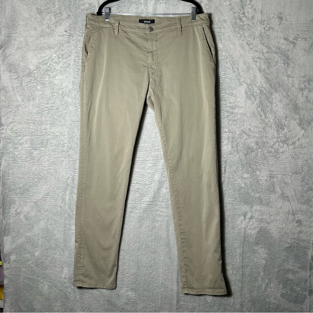 Mavi Johnny Pants Mens 38X34 (38X33.5) Beige‎ Straight Slim Work Chino Stretch